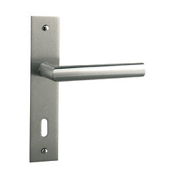 Poignée de porte Brunella nickel mat bec de cane entraxe 165mm