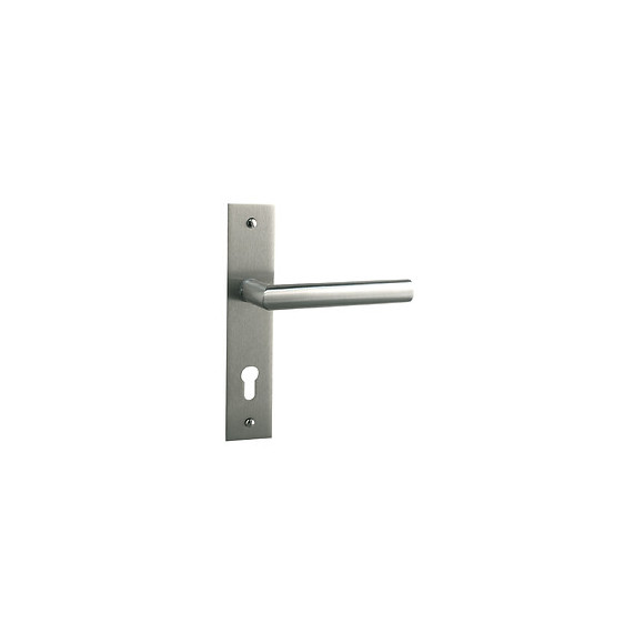 Poignée de porte Brunella métal nickel mat cylindre entraxe 165mm