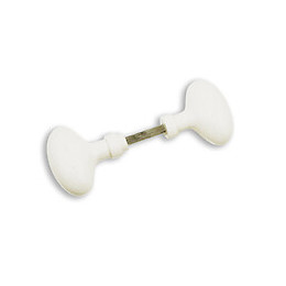 2 boutons ovales avec et sans portée en aluminium blanc