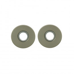 2 rosaces en laiton à Bec de Cane nickel mat