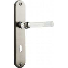 Poignée de porte SOFOC Gum nickel translucide à trou de clé