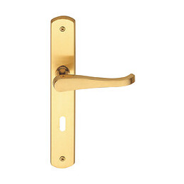 Poignée de porte Lucia laiton à clé entraxe 195mm