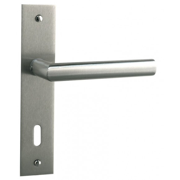 Poignée de porte Brunella nickel mat bec de cane entraxe 165mm