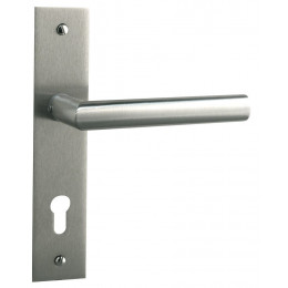 Poignée de porte Brunella métal nickel mat cylindre entraxe 165mm