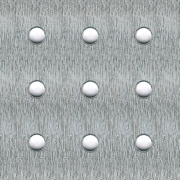 Tôle perforée rond 45mm aluminium brut 25x50cm