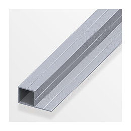 Tube carré 1 côté pour M5 7.5x14mm aluminium brut 1m