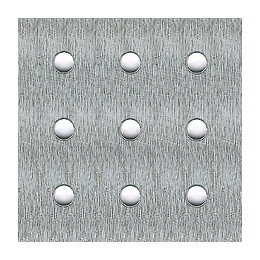 Tôle perforée rond 45mm aluminium brut 25x50cm