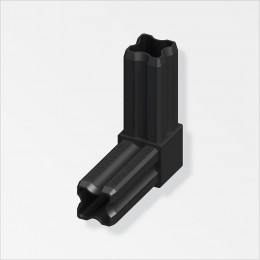Connecteur-équerre 90° 2 embouts plastique noir 23.5mm