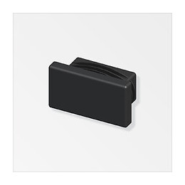 2 embouts rectangulaires rentrant 19.5mm noir