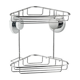 Etagère Légende d'angle 2 paniers métal inox grand modèle