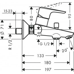 Mitigeur de Baignoire Ecos Chrome