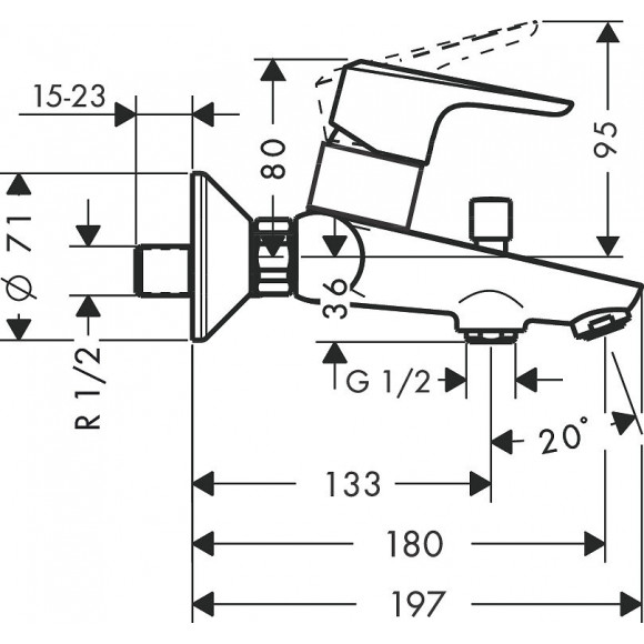 Mitigeur de Baignoire Ecos Chrome