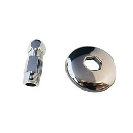 Mamelon Égal Laiton Mâle-mâle À Visser Coulissant Avec Rosace 3 / 8x10 Tout En Laiton Chromé