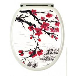 Abattant ajonc en bois moulé décoré 1 face