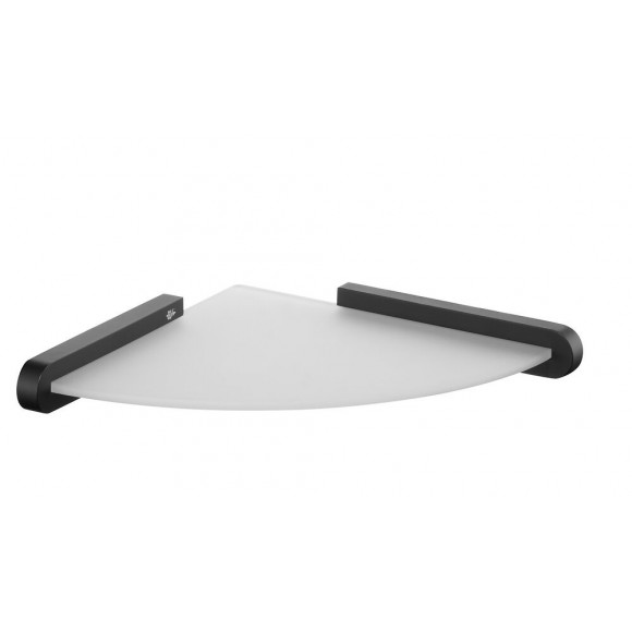 Etagère d'angle en verre dépoli satinée FUTURA NOIR