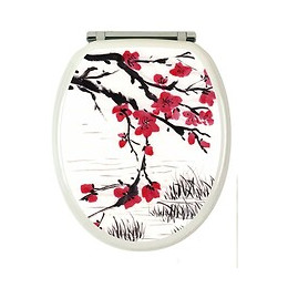 Abattant ajonc en bois moulé décoré 1 face