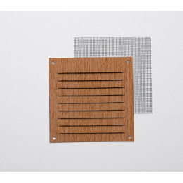 Grille d'aération aluminium chêne à visser 10x10cm