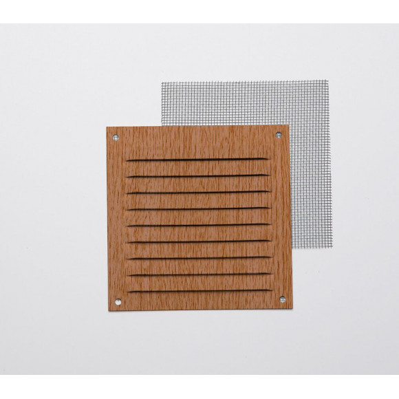 Grille d'aération aluminium chêne à visser 10x10cm