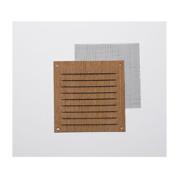 Grille d'aération aluminium chêne à visser 10x10cm
