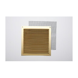 Grille d'aération aluminium or à visser 17x17cm