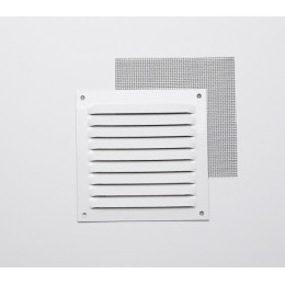 Grille d'aération aluminium blanc à visser 10x10cm