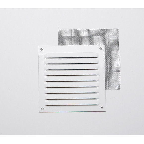 Grille d'aération aluminium blanc à visser 10x10cm