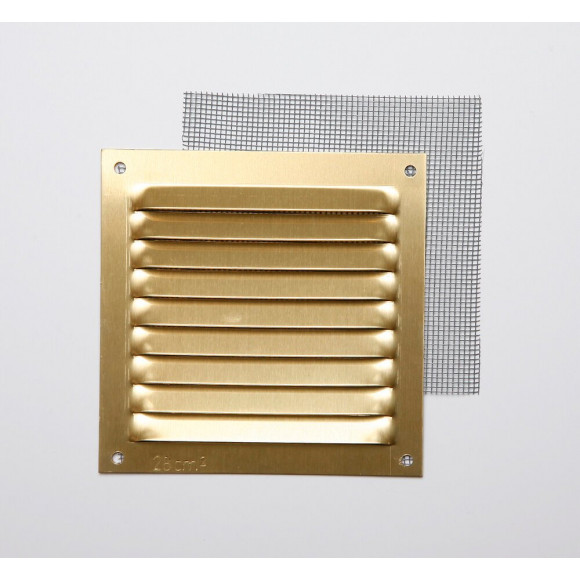 Grille d'aération aluminium or à visser 10x10cm