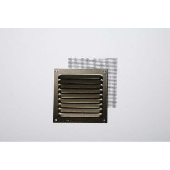 Grille d'aération aluminium bronze à visser 10x10cm