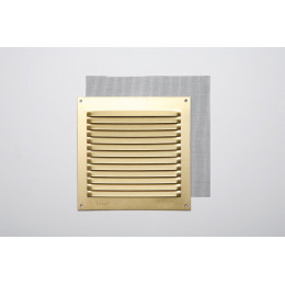 Grille d'aération aluminium or à visser 15x15cm