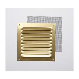 Grille d'aération aluminium or à visser 10x10cm