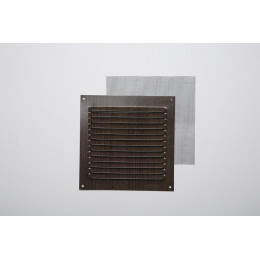 Grille d'aération aluminium wengé à visser 15x15cm