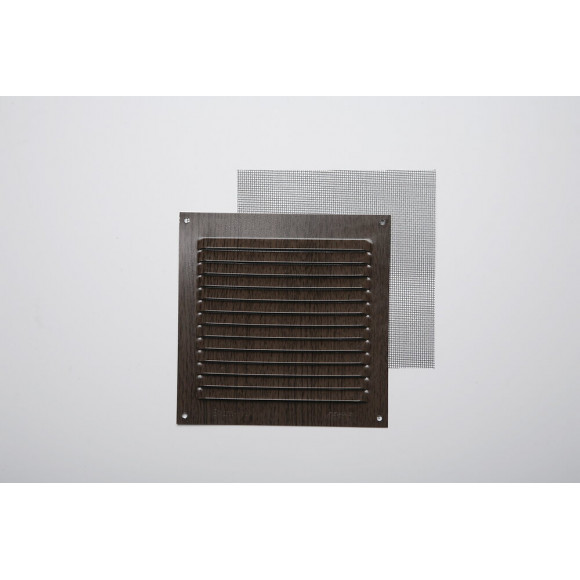 Grille d'aération aluminium wengé à visser 15x15cm