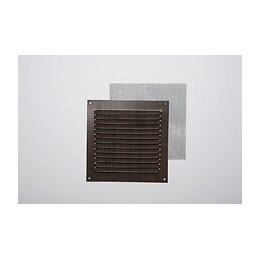 Grille d'aération aluminium wengé à visser 15x15cm