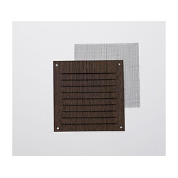 Grille d'aération aluminium wengé à visser 10x10cm