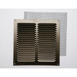 Grille d'aération aluminium bronze à visser 20x20cm