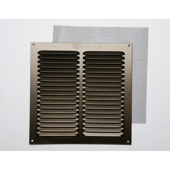 Grille d'aération aluminium bronze à visser 20x20cm
