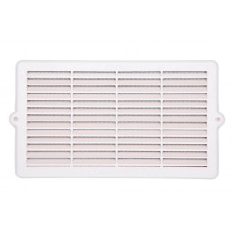 Grille d'aération ABS blanc à encastrer avec moustiquaire 13 x23,6 cm