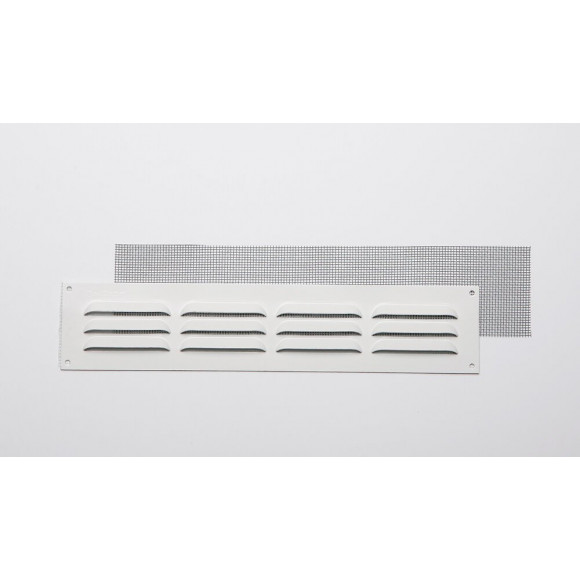 Grille d'aération aluminium blanc à visser 5x25cm
