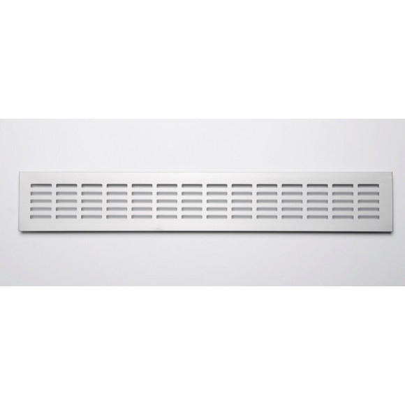 Grille d'aération aluminium blanc à encastrer 8x50cm