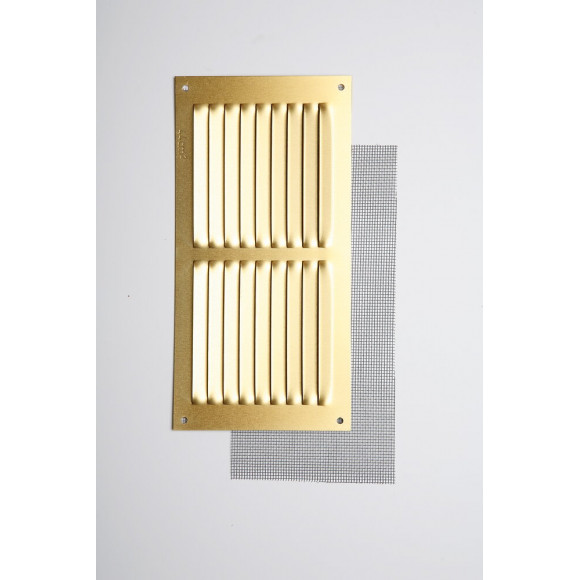 Grille d'aération aluminium or à visser 10x20cm