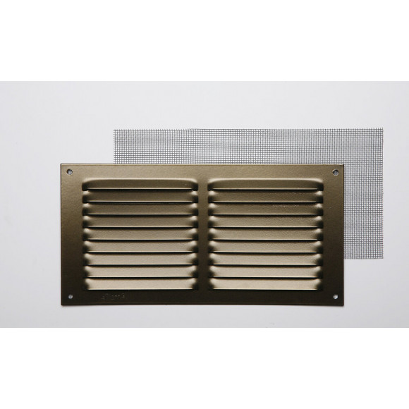 Grille d'aération aluminium bronze à visser 10x20cm
