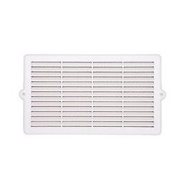 Grille d'aération ABS blanc à encastrer avec moustiquaire 13 x23,6 cm