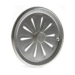 Grille aluminium chromé tube avec entrée d'air réglable diam 12 cm