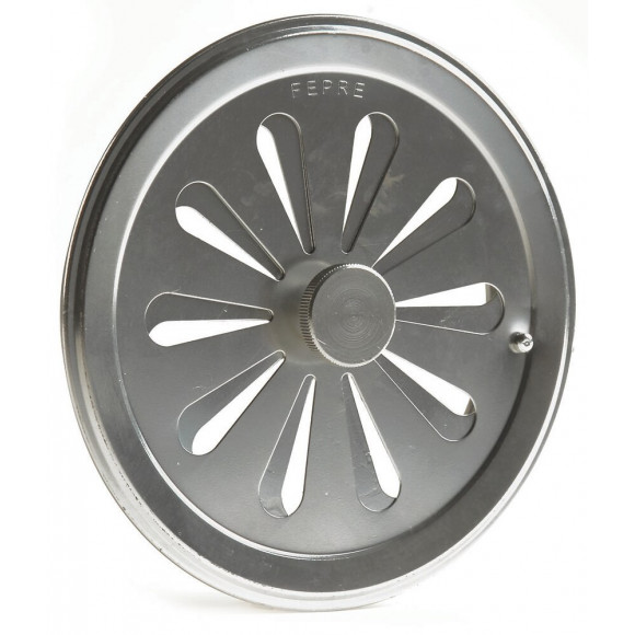 Grille aluminium chromé tube avec entrée d'air réglable diam 12 cm