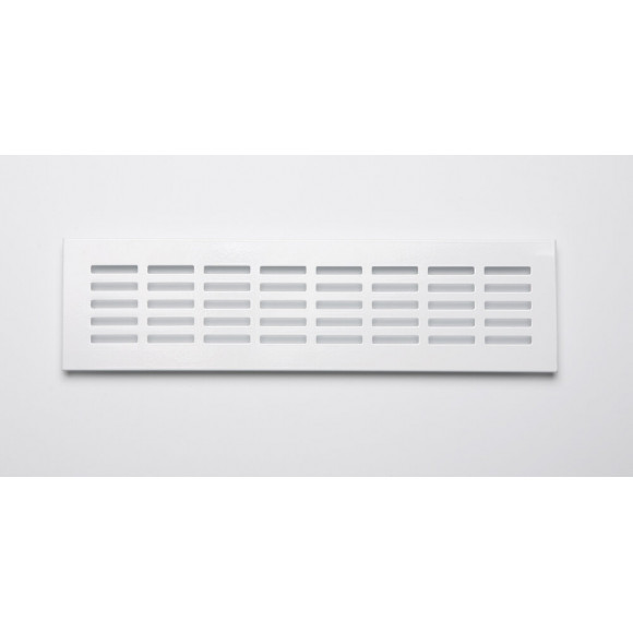 Grille d'aération aluminium blanc à encastrer 8x28cm