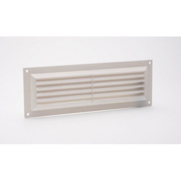 Grille d'aération ABS blanc à visser avec moustiquaire 9cm x26