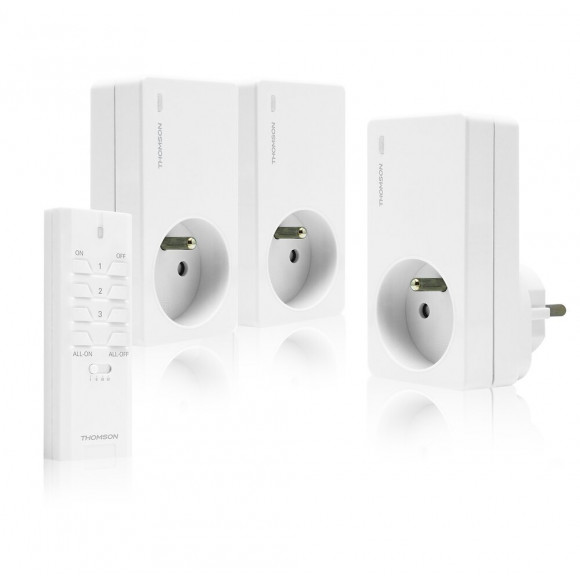 3 prises télécommandées THOMSON avec télécommande 2000W