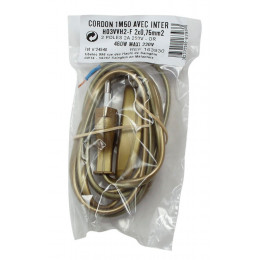 Cordon avec interrupteur et fiche longueur 1.5m or