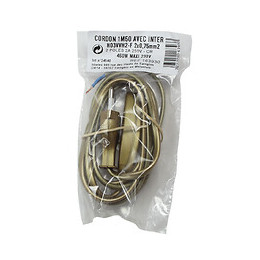 Cordon avec interrupteur et fiche longueur 1.5m or