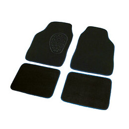 Lot de 4 tapis de voiture broderie chinée bleu noir